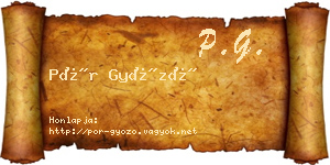 Pór Győző névjegykártya